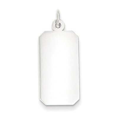 Rectangle Disc Charm Engravable Sterling Silver QM450/27, MPN: QM450/27, 883957461311