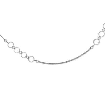 Diamond-Cut Circles Necklace Sterling Silver Rhodium-Plated QG4482-26, MPN: QG4482-26, 883957769202