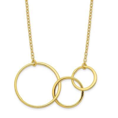 3 Intertwined Circles with 2 In Extender Necklace 16 Inch Sterling Silver Gold-Tone QGY6097-16, MPN…