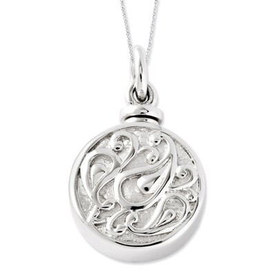 Tear in Circle Ash Holder 18 Inch Necklace Sterling Silver QSX535, MPN: QSX535, 886774195490