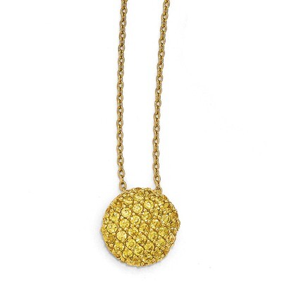 Gold-plated Yellow CZ Circle 18in. Necklace Sterling Silver QCM1203-18
