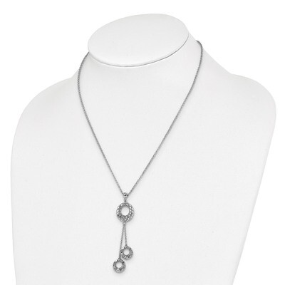 Leslie&#39;s Circle Dangle Necklace Sterling Silver Polished Diamond-cut HB-QLF1055-18, MPN: QLF1055-18…
