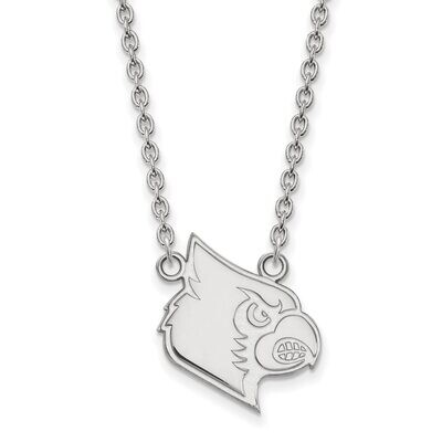 University of Louisville Large Pendant with Chain Necklace 10k White Gold 1W051UL-18, MPN: 1W051UL-…