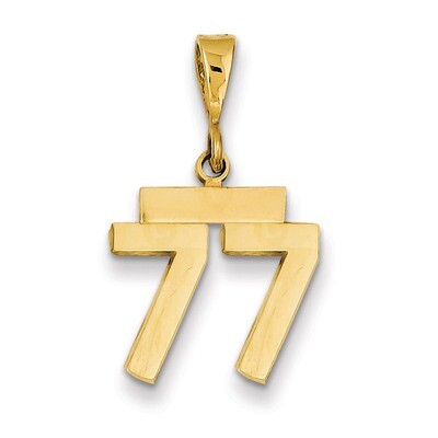 Number 77 Charm 14k Gold Small Polished SP77, MPN: SP77, 883957144771