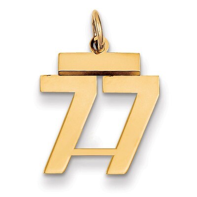 Number 77 Charm 14k Gold Small Polished LS77, MPN: LS77, 883957034041