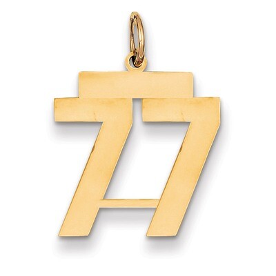 Number 77 Charm 14k Gold Medium Polished LM77, MPN: LM77, 883957135946