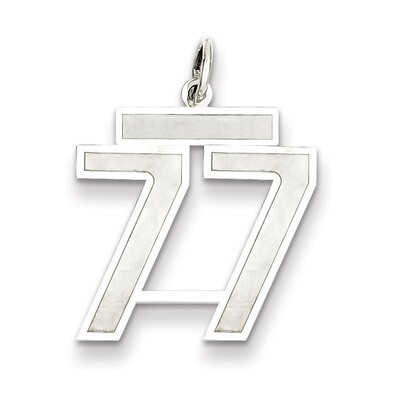 Pendant Number 77 Satin Sterling Silver Medium QPM77, MPN: QPM77, 883957127538