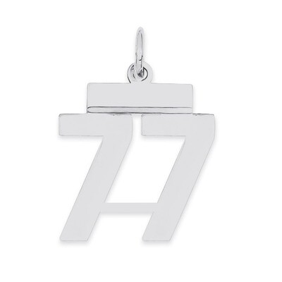 Pendant Number 77 Polished Sterling Silver Small QSS77, MPN: QSS77, 883957102207