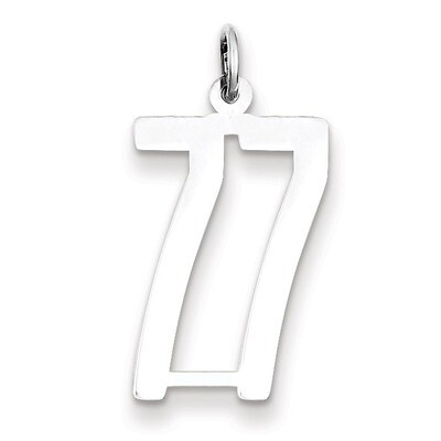 Charm Number 77 Elongated Pol Sterling Silver Small QES77, MPN: QES77, 191101190599