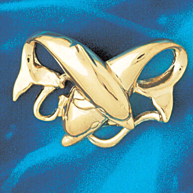 Dazzlers Jewelry Dolphin Slide Pendant Necklace Charm Bracelet in Yellow, White or Rose Gold 77, MP…