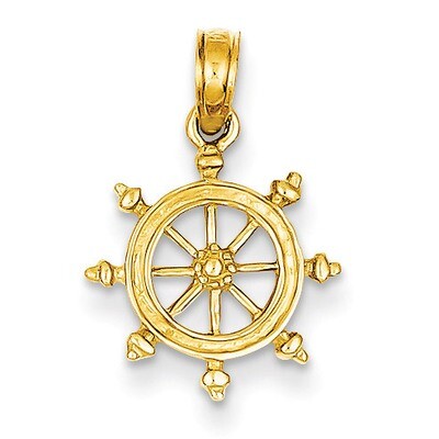 Ship Wheel Pendant 14k Gold K3066, MPN: K3066, 637218069491
