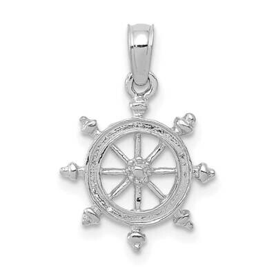 Ship Wheel Pendant 14k White Gold K3066W, MPN: K3066W, 196904085172