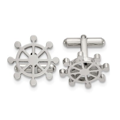 Ship&#39;s Wheel Cufflinks Stainless Steel Polished SRC400 by Chisel, MPN: SRC400, 191101017353