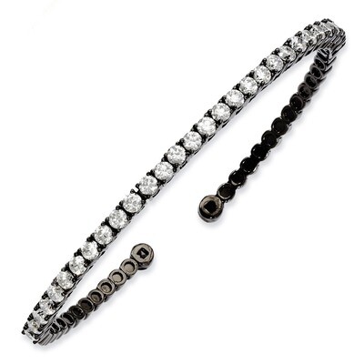 31 Stone Diamond Cuff Bracelet Sterling Silver Rhodium-plated QB662B, MPN: QB662B, 886774298306