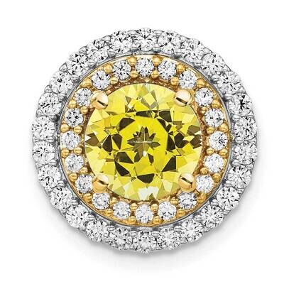 Created Yellow Sapphire Pendant 14k Two-tone Gold Lab Grown Diamond PM7503-CYS-063-WYLG, MPN: PM750…