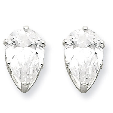 9x6 Pear Diamond Stud Earrings Sterling Silver QE7542, MPN: QE7542, 883957545271