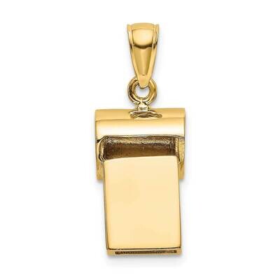 Whistle Charm 14k Gold 3-D C3771, MPN: C3771, 637218019472