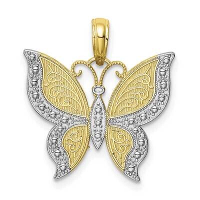 Butterfly Charm 10k Gold &amp; Rhodium 10K4242, MPN: 10K4242, 63721818682