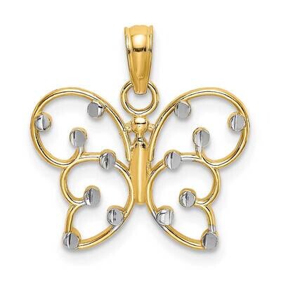 Butterfly Charm 14k Gold Rhodium K9476, MPN: K9476, 637218138746