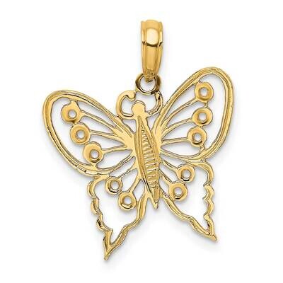 Butterfly Charm 14k Gold Cut-out K6556, MPN: K6556, 637218050239