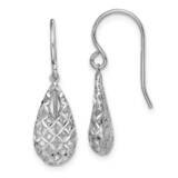 Diamond-cut Tear Drop Dangle Earrings Sterling Silver Rhodium-plated QE15091, MPN: QE15091, 8839579…