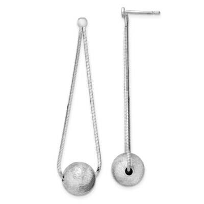 Diamond-Cut Beaded Chain Drop Post Earrings Sterling Silver Rhodium-Plated QE15645, MPN: QE15645, 1…