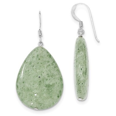 Crack Aventurine Green Tear Drop Earrings Sterling Silver QE7617, MPN: QE7617, 883957357010