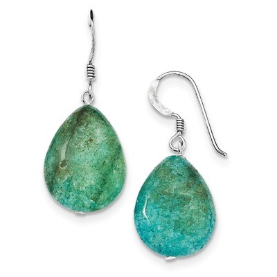 Crack Aventurine Turquoise Tear Drop Earrings Sterling Silver QE7612, MPN: QE7612, 883957568539