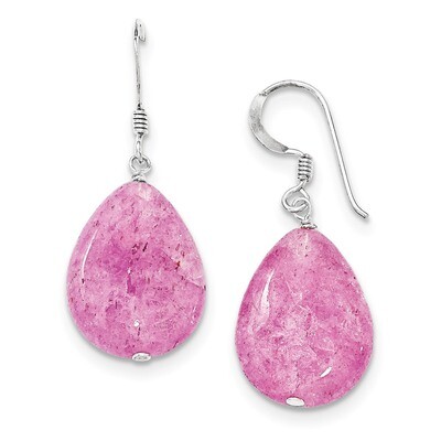 Crack Aventurine Pink Purple Tear Drop Earrings Sterling Silver QE7629, MPN: QE7629, 883957529660