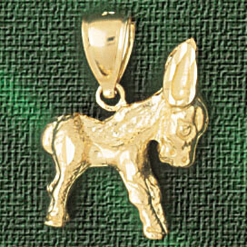 Dazzlers Jewelry Donkey Pendant Necklace Charm Bracelet in Yellow, White or Rose Gold 2677, MPN: DZ…