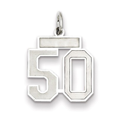 Charm Number 50 Satin Sterling Silver Small QPS50, MPN: QPS50, 191101282799