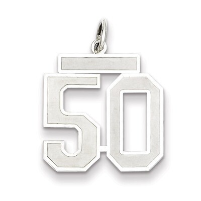 Pendant Number 50 Satin Sterling Silver Medium QPM50, MPN: QPM50, 883957127248