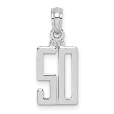 Number 50 Pendant 14k White Gold Polished NU50W, MPN: NU50W, 196904087824