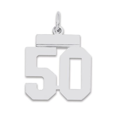 Pendant Number 50 Polished Sterling Silver Small QSS50, MPN: QSS50, 883957101439
