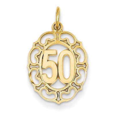 #50 in Oval Pendant 14k Gold C984, MPN: C984, 886774618197