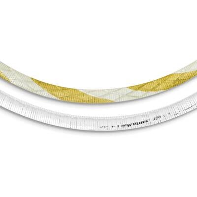 Flash Gold-Plated Patterned 6mm Cubetto Necklace 16 Inch Sterling Silver QUF47-16, MPN: QUF47-16, 8…