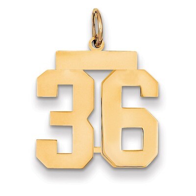 Number 36 Charm 14k Gold Medium Polished LM36, MPN: LM36, 883957133126