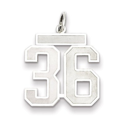Pendant Number 36 Satin Sterling Silver Medium QPM36, MPN: QPM36, 883957126623