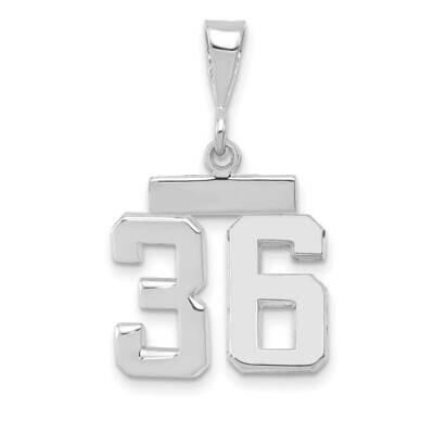Number 36 Charm 14k White Gold Polished Small WSP36, MPN: WSP36, 196904075081