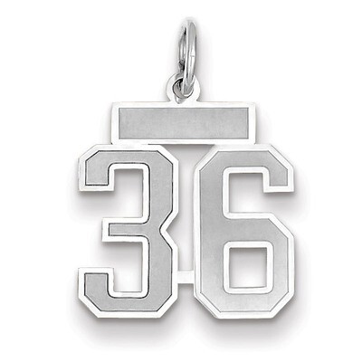 Number 36 Charm Small Satin 14k white Gold WSS36, MPN: WSS36, 883957071442