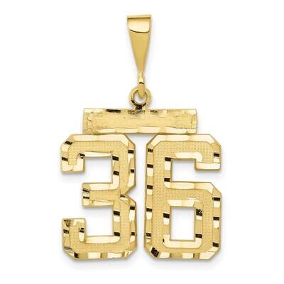 Diamond-Cut Number 36 Charm 10k Gold Casted Medium 10MN36, MPN: 10MN36,