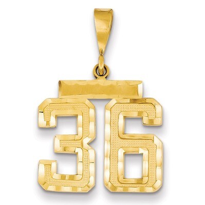 Medium Diamond-cut Number 36 Charm 14k Gold MN36, MPN: MN36, 191101180842