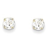 5mm White Zircon Earrings April 14k Gold XBE64, MPN: XBE64, 883957217420