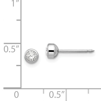 4mm April Crystal Bezel Earrings 14k White Gold 454E, MPN: 454E,