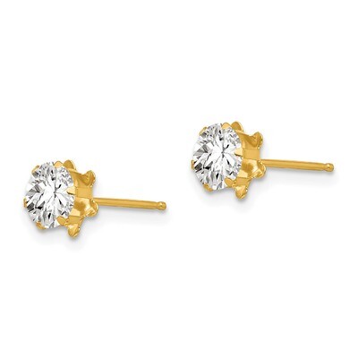 5mm White Topaz April Earrings - 14k Gold SE174 by Madi K, MPN: SE174, 886774997612