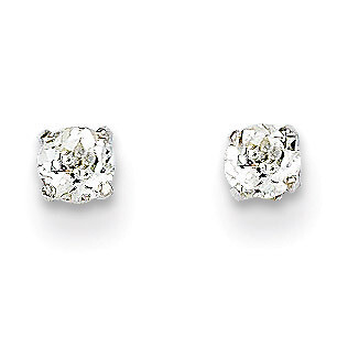 3mm White Topaz Stud Earrings 14k White Gold XBE112, MPN: XBE112, 883957217062
