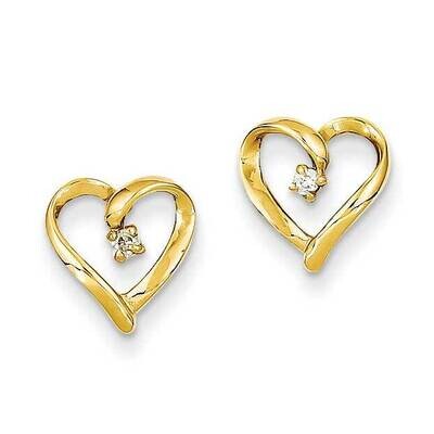 A Diamond Heart Earring 14k Gold XE46A, MPN: XE46A, 883957338415