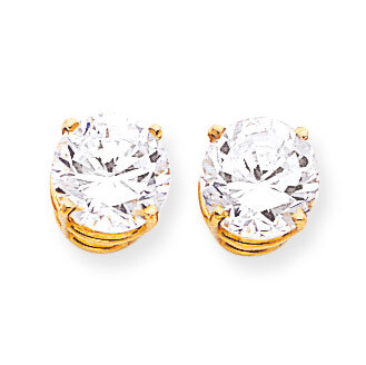 9mm CZ Diamond Earrings 14k Gold XE76CZ Diamond, MPN: XE76CZ, 883957339153
