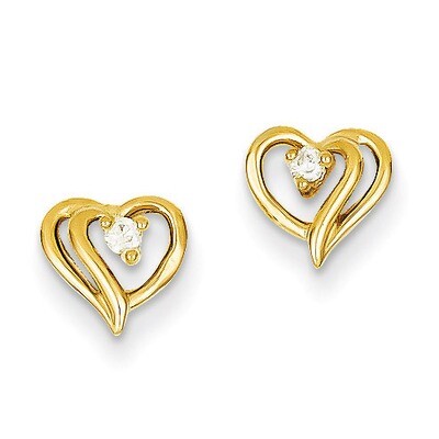 Diamond Heart Earrings 14k Gold XE40AA, MPN: XE40AA, 883957093376