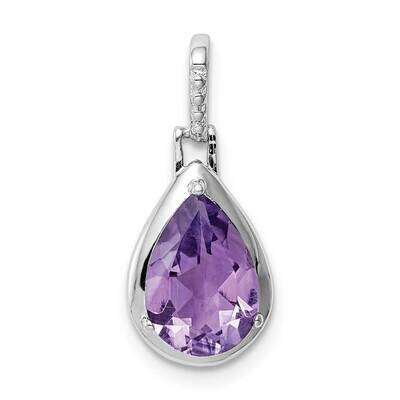 Amethyst Teardrop Pendant Sterling Silver Rhodium-plated QP5103, MPN: QP5103, 883957950044